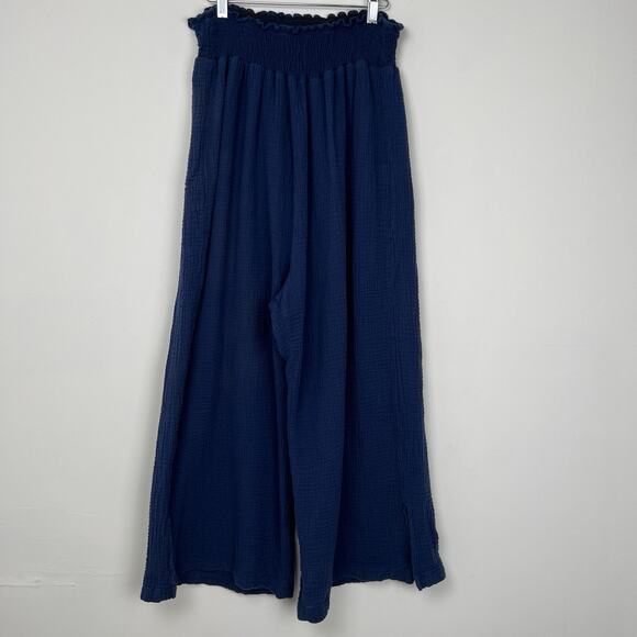 Joie Plus Size 3X Wide Leg Gauzy Pants Beachy Loungewear Smocked Waist Flowy - Picture 1 of 9